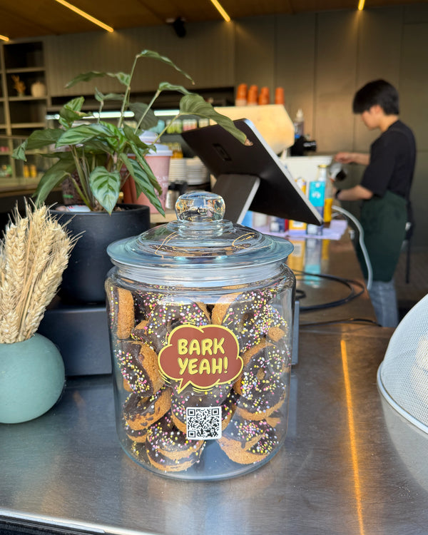 Bark Yeah premium glass dog treat jar photo