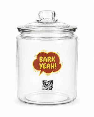 Bark Yeah premium glass dog treat storage jar